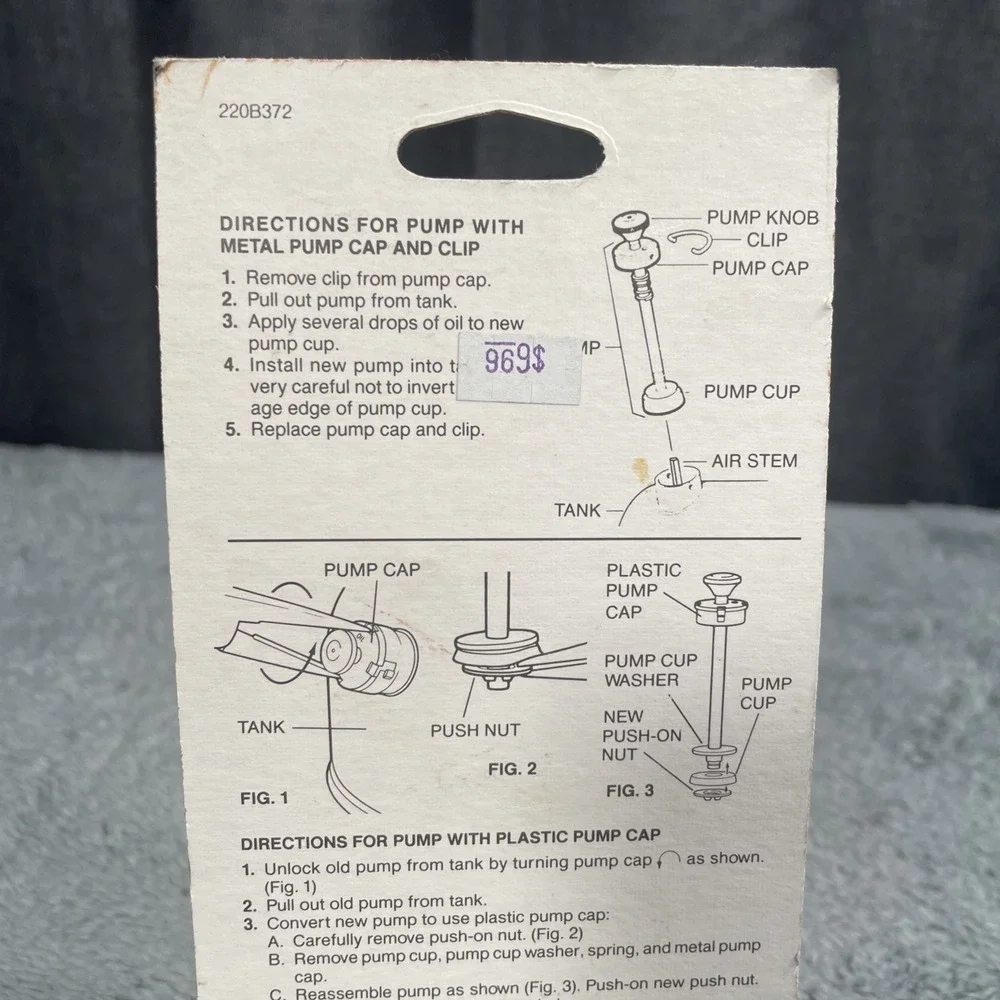 VTG Coleman 220A6201 Lantern Fuel Pump New Old Stock Pump Repair Kit 220A6201